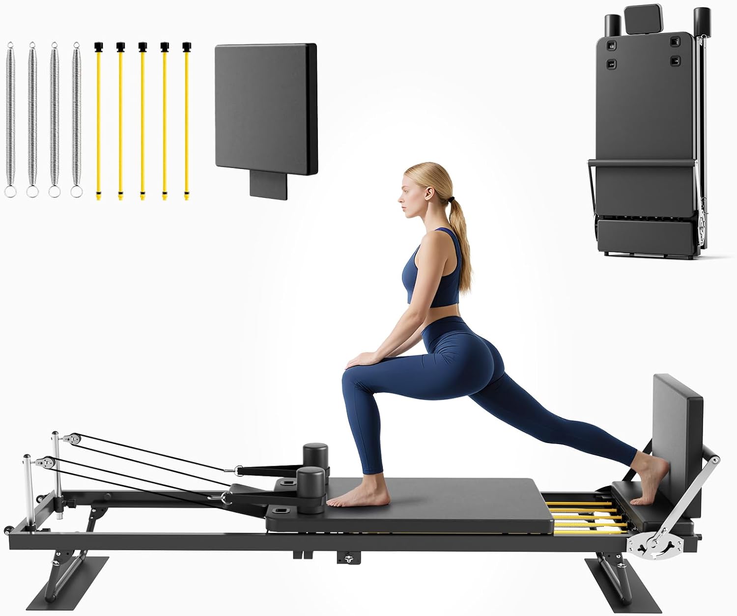 Foldable Pilates Reformer Mach - đánh giá và giá Leg Home Gym Workout