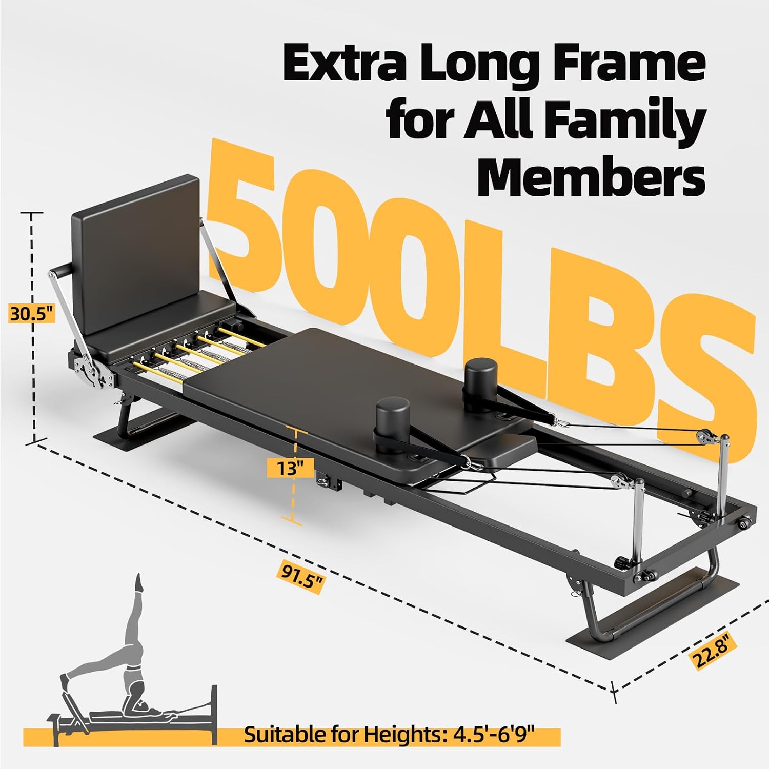 Foldable Pilates Reformer Mach - đánh giá và giá Leg Home Gym Workout